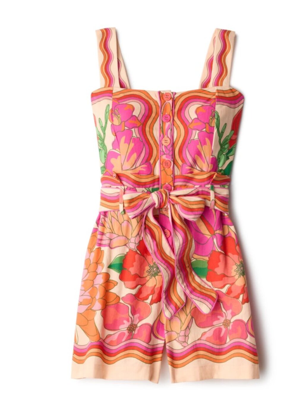Farm Rio Spring Affair Short Romper - Picture 2 of 7